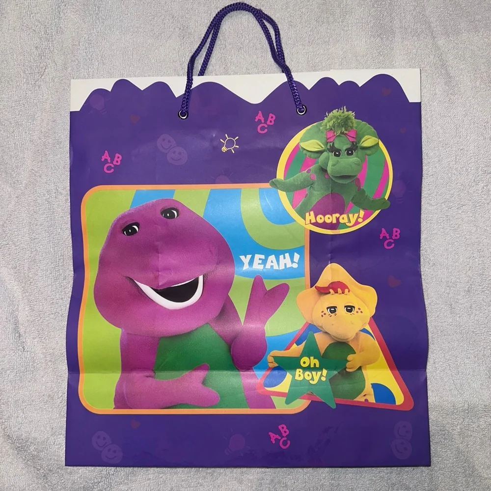 RARE Vintage Sterling Paper Barney & Friends Large Paper Gift Bag 12 x 13 Unused